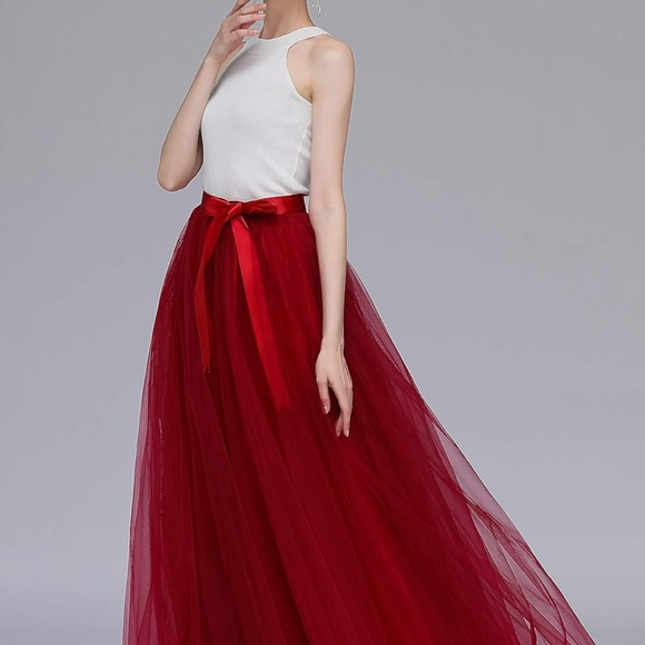 EllieHouse A Line Long Maxi Bridesmaid Tulle Skirt for Wedding Evening Party - Picture 5 of 6